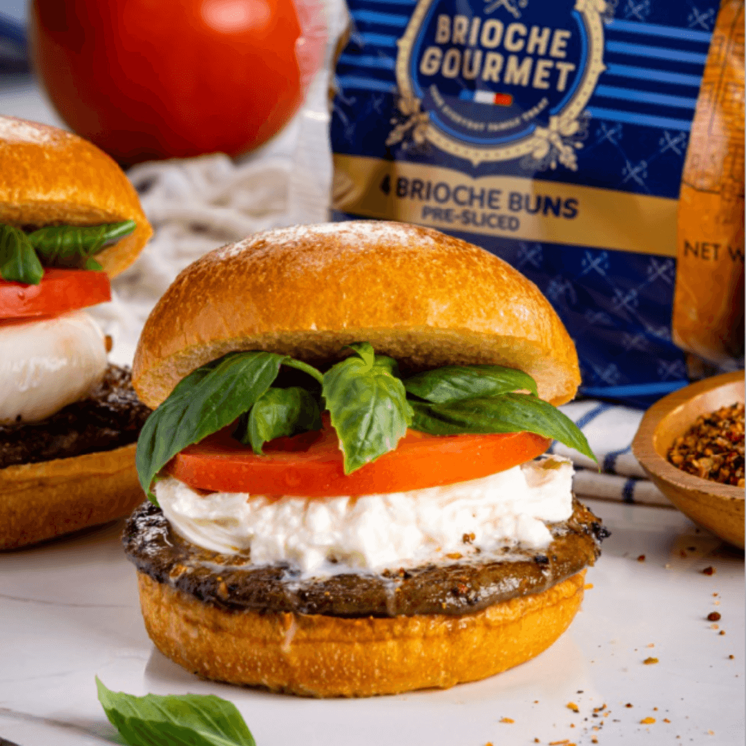 Portobello Burrata Caprese Burgers