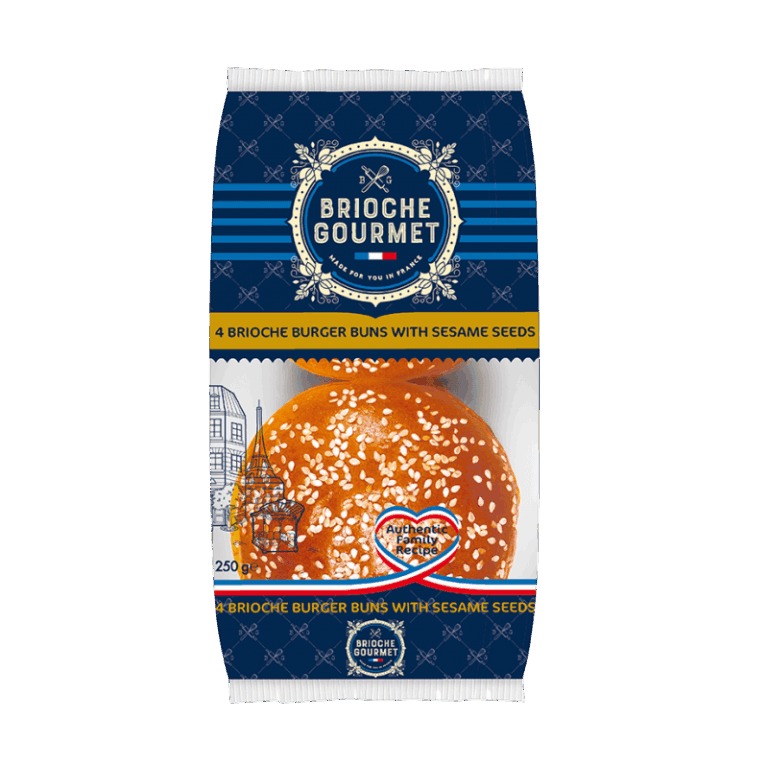 Sesame Seed Brioche Buns, 4 Pack