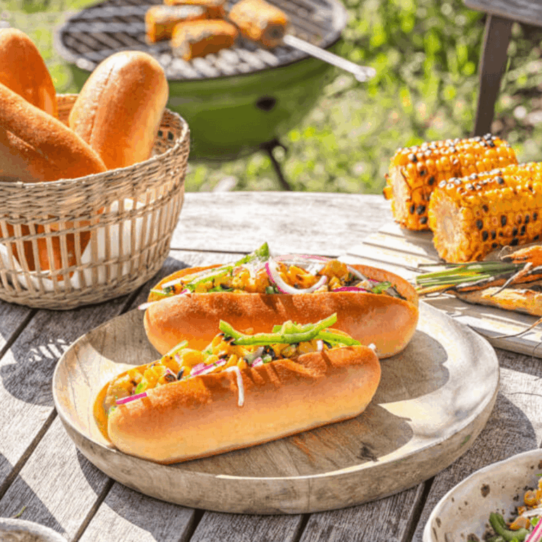 Corn Hot Dog, Crunchy Green Pepper And Spicy Oil