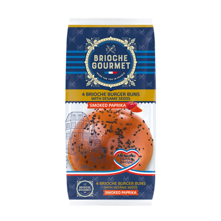 Smoked Paprika Brioche Burger Buns, 4 Pack