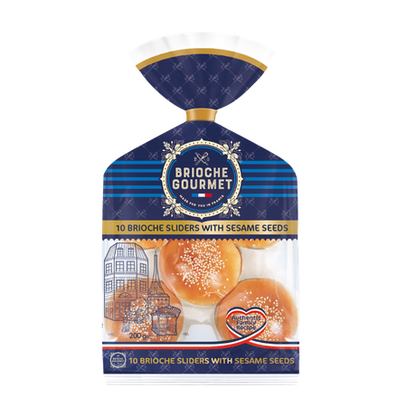 Brioche Sliders With Sesame Seeds, 10 Pack