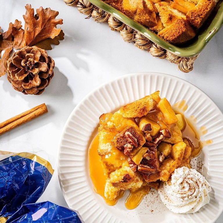Caramel Apple Pie Brioche Bread Pudding